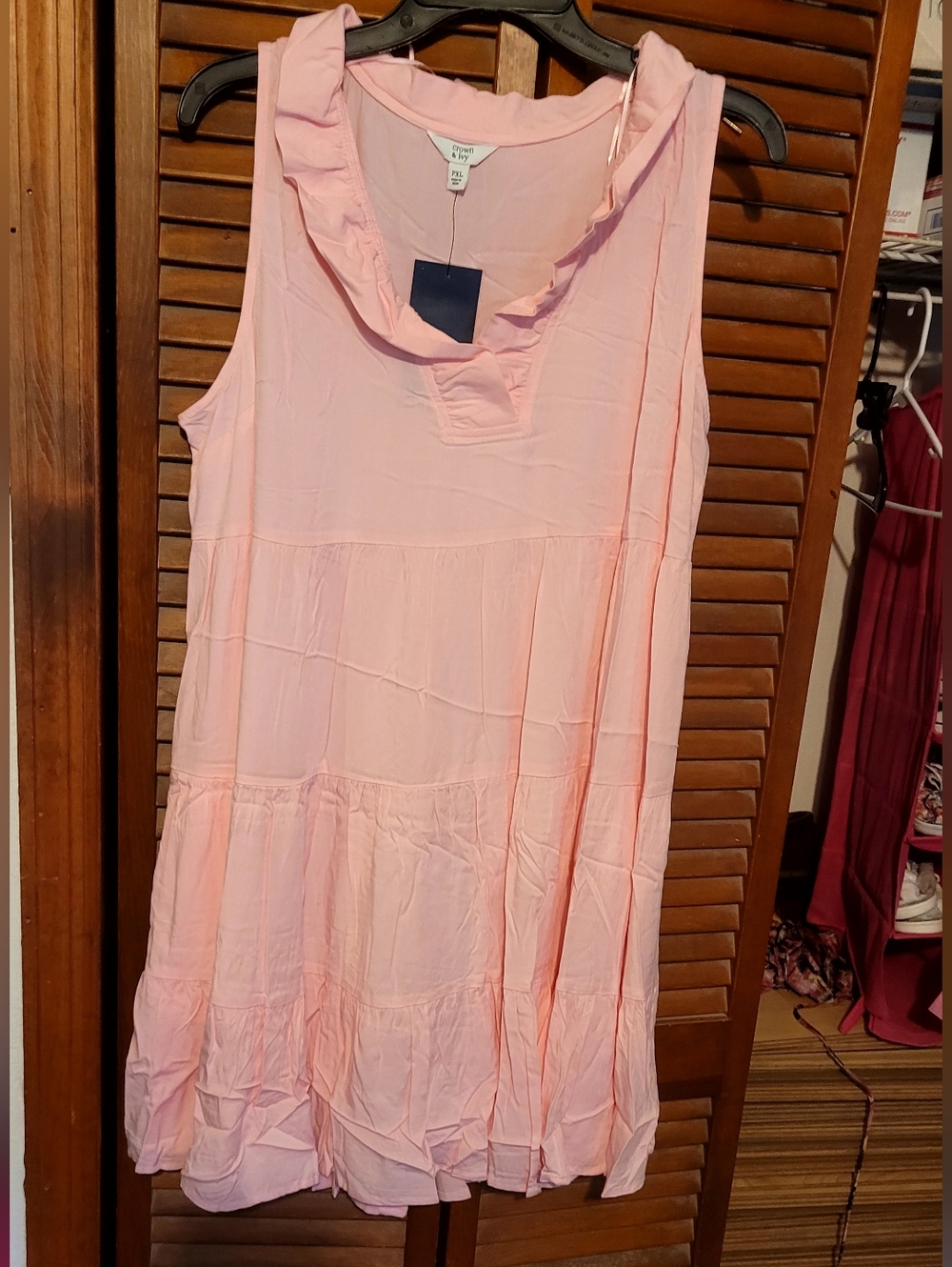 Crown & Ivy Light Pink Sleeveless "Mara" Dress NWT XL - Picture 2 of 7
